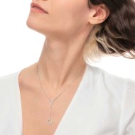 Collana cerchi con zirconi bianchi
