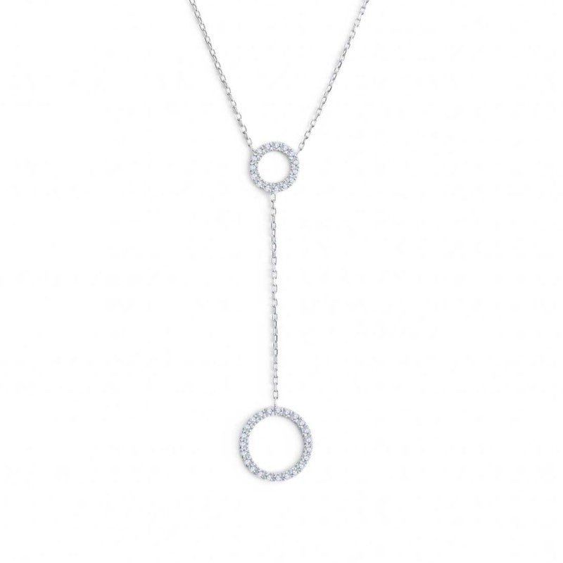 Collana cerchi con zirconi bianchi