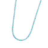 Collana con perline a tubo turchesi ed ematite