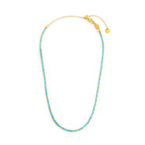 Collana con perline a tubo turchesi ed ematite
