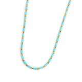 Collana con perline a tubo turchesi ed ematite