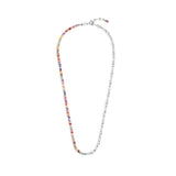 Collana con perline colorate e catena a maglia larga