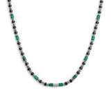 Collana con rondelle in malachite ed onice nera elementi in ematite - Gioielleria Fondente