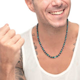 Collana con rondelle in malachite ed onice nera elementi in ematite - Gioielleria Fondente