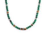 Collana con sfere malachite e occhio di tigre - Gioielleria Fondente