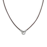 Collana cordino cerato con anello centrale