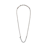Collana cordino cerato elementi in acciaio e mini spike