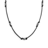 Collana cordino cerato gruppi di rondelle in acciaio