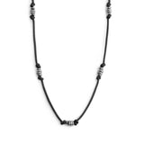 Collana cordino cerato gruppi di rondelle in acciaio