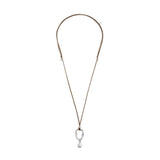 Collana cordino con pendente a forma organica con perla