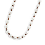 Collana cordino marrone con perle - Gioielleria Fondente