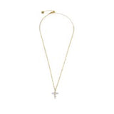 Collana croce pendente con cristalli baguette