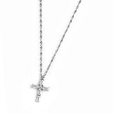Collana croce pendente con cristalli baguette