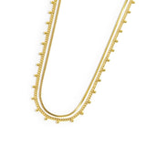Collana doppia catena snake e grumetta con sfere