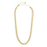 Collana doppia catena snake e grumetta con sfere