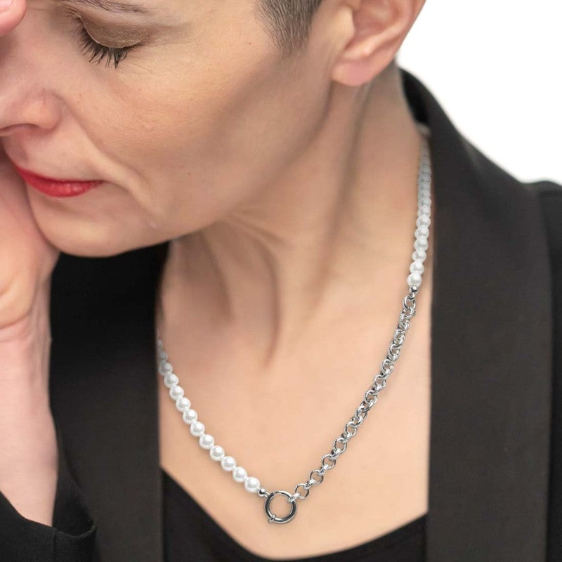Collana perle con catena a sfere - Gioielleria Fondente