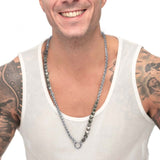 Collana pietre pirite e catena sonaglio e rolò - Gioielleria Fondente