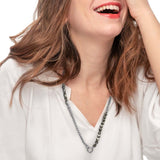 Collana pietre pirite e catena sonaglio e rolò - Gioielleria Fondente