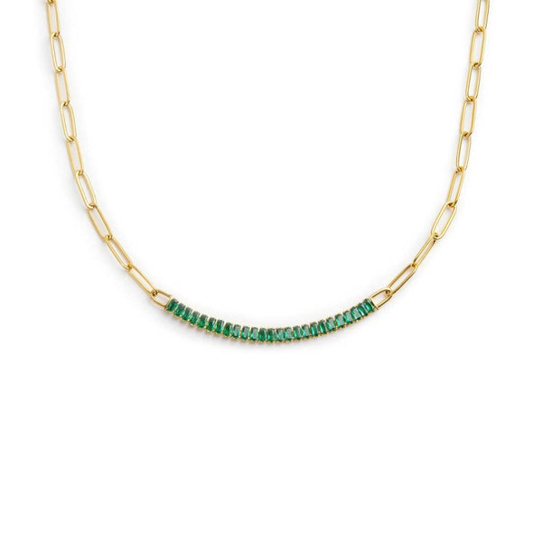 Collana tennis centrale cristalli baguette - Gioielleria Fondente
