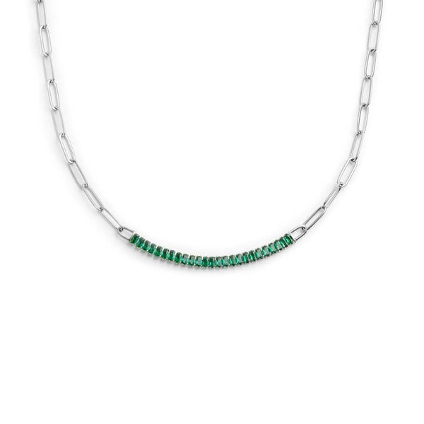 Collana tennis centrale cristalli baguette - Gioielleria Fondente
