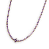 Collana tennis con zirconi e zircone centrale baguette - Gioielleria Fondente