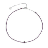 Collana tennis con zirconi e zircone centrale baguette - Gioielleria Fondente