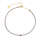 Collana tennis con zirconi e zircone centrale baguette - Gioielleria Fondente