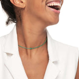 Collana tennis con zirconi e zircone centrale baguette - Gioielleria Fondente