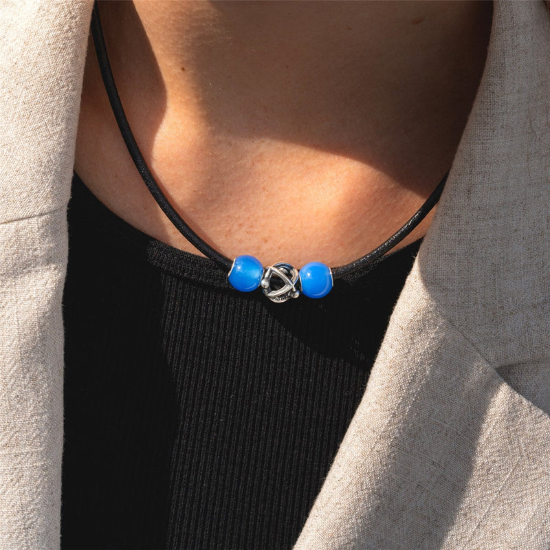 Agata Blu Scuro Rotonda - Gioielleria Fondente