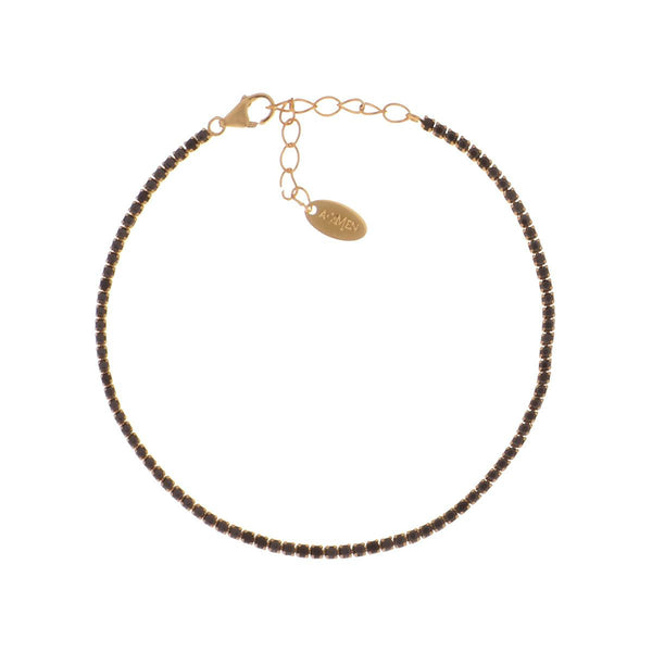 Bracciale Tennis Mania Dorato con Zirconi Neri e Bianchi