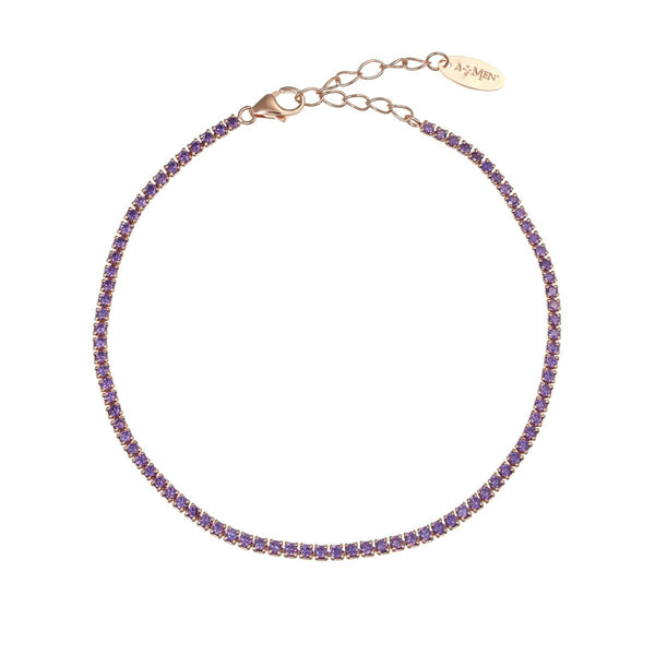 Bracciale Tennis Mania Rosé con Zirconi Viola
