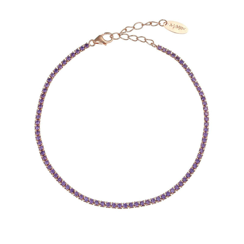 Bracciale Tennis Mania Rosé con Zirconi Viola