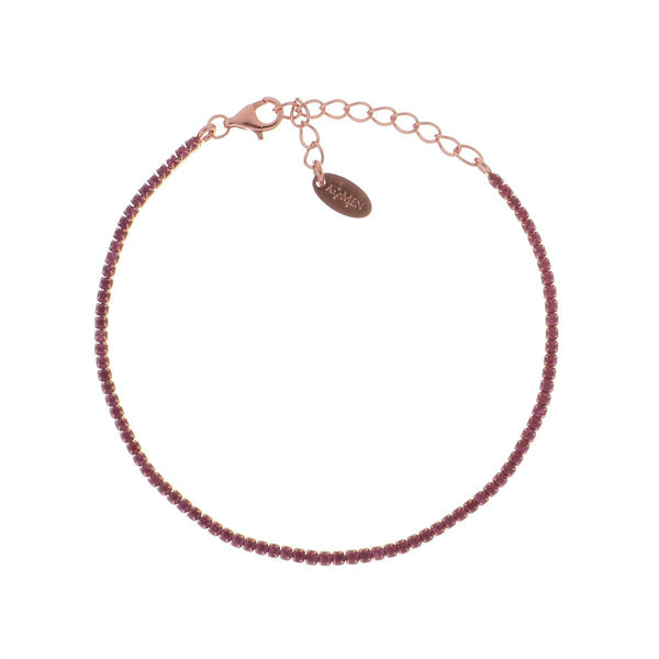 Bracciale Tennis Mania Rosé con Zirconi Rossi