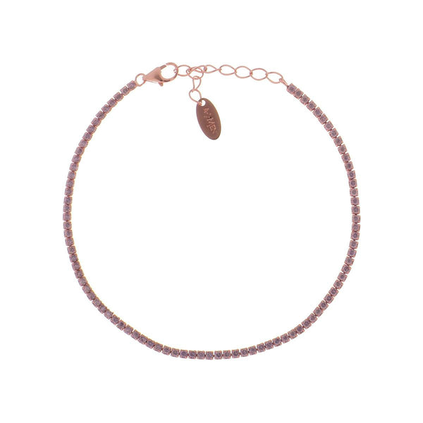 Bracciale Tennis Mania Rosé con Zirconi Lillà