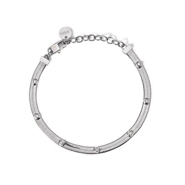 Bracciale in acciaio 316L cristalli