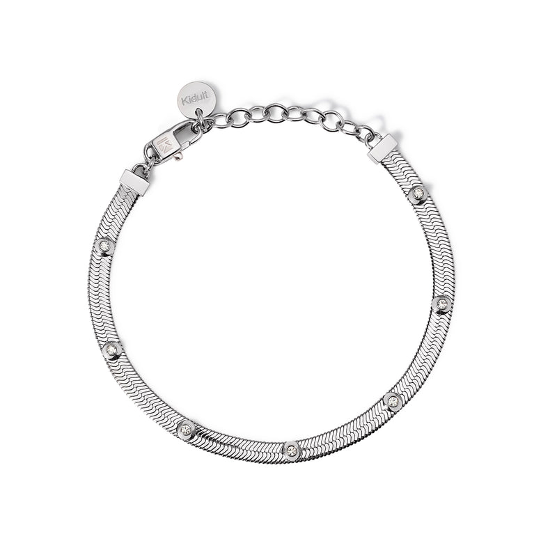 Bracciale in acciaio 316L cristalli