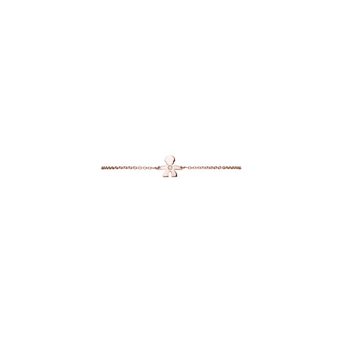 Bracciale i preziosi con sagoma bimbo in oro rosa e diamante