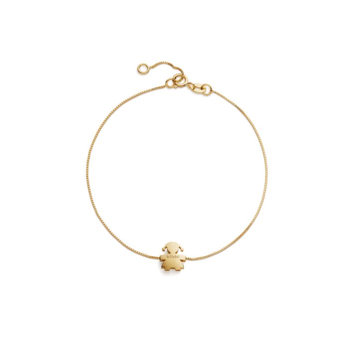 Bracciale i tesorini con sagoma bimba in oro giallo