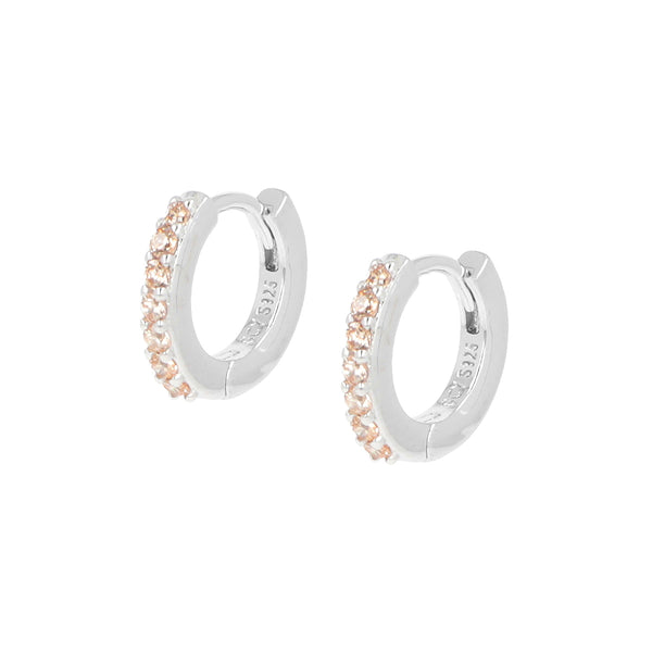 Orecchini Cerchio Tennis Mania Zirconi Champagne - Gioielleria Fondente