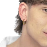 Orecchino a cerchio 1,7 cm trama con sfere