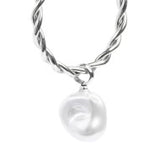 Orecchino a cerchio 2,7cm con perla pendente