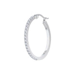 Orecchino a cerchio 28,50mm con zirconi