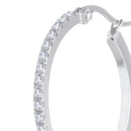 Orecchino a cerchio 28,50mm con zirconi