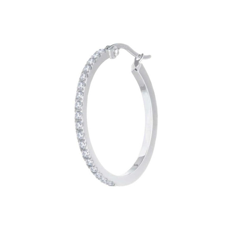 Orecchino a cerchio 28,50mm con zirconi