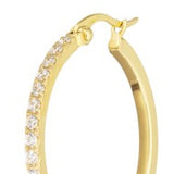 Orecchino a cerchio 28,50mm con zirconi