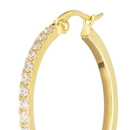 Orecchino a cerchio 28,50mm con zirconi