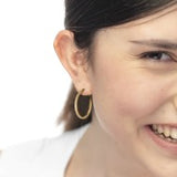 Orecchino a cerchio 28,50mm con zirconi