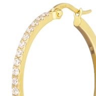 Orecchino a cerchio 32mm con zirconi