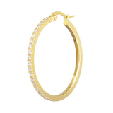 Orecchino a cerchio 32mm con zirconi