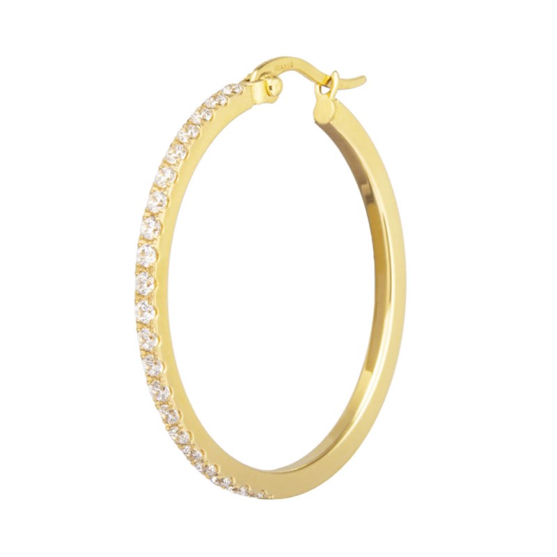 Orecchino a cerchio 32mm con zirconi